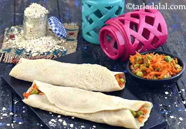  ओटस् मटर डोसा - Oats Mutter Dosa ( Fibre Rich Recipe ) 