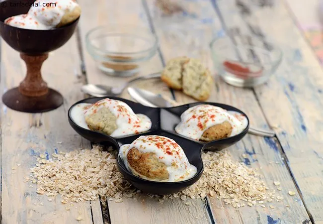 Oats and Moong Dal Dahi Vada