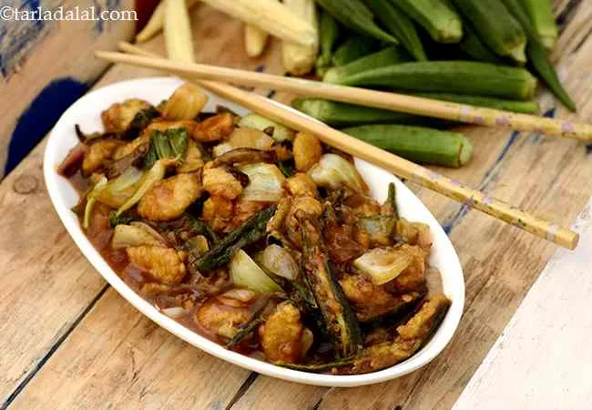 Okra and Baby Corn in Chilli Hoisin Sauce