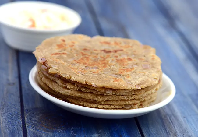 Onion, Cheese and Pepper Parathas