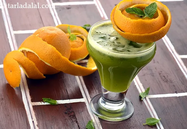 Orange Mint Juice, Healthy Orange Pudina Drink
