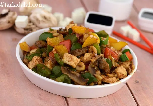 Paneer, Mushroom and Cashew Stir Fry