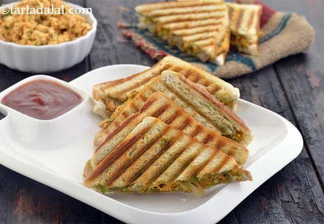 Paneer Sandwich Recipe, Grilled Paneer Sandwich