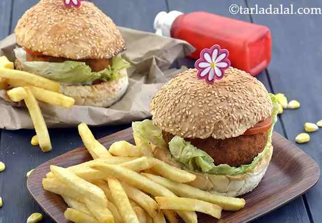  Paneer and Corn Burger