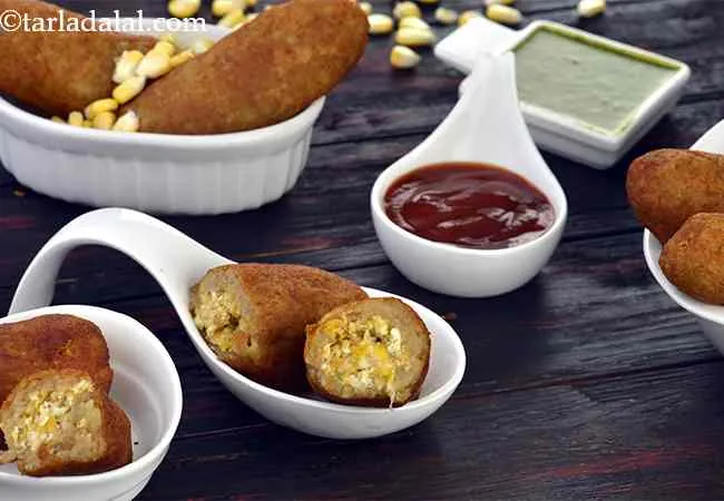 Paneer and Corn Croquettes