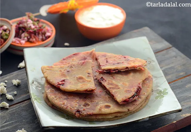  पनीर एण्ड वेजिटेबल पराठे - Paneer Vegetable Paratha for Kids, Toddlers 