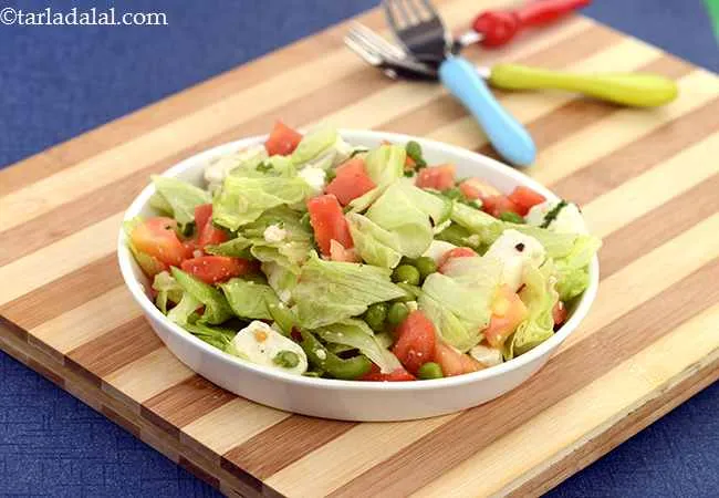 Lettuce and Paneer Salad in Sesame Dressing