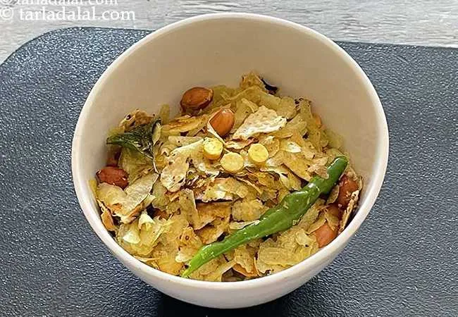 पापड़ पोहा रेसिपी | आसान दिवाली का नाश्ता | झटपट गुजराती पापड़ पोहा चिवड़ा | रोस्टेड भुना हुआ पापड़ पोहा चिवड़ा(मिनटों में घर पर बनाएं)