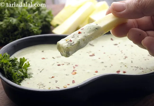 Parsley Paneer Dip, Healthy Cottage Cheese Parsley Dip