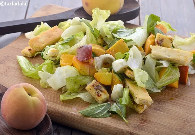 Peach Lettuce Salad, Peach Lettuce Pizza Strips Salad