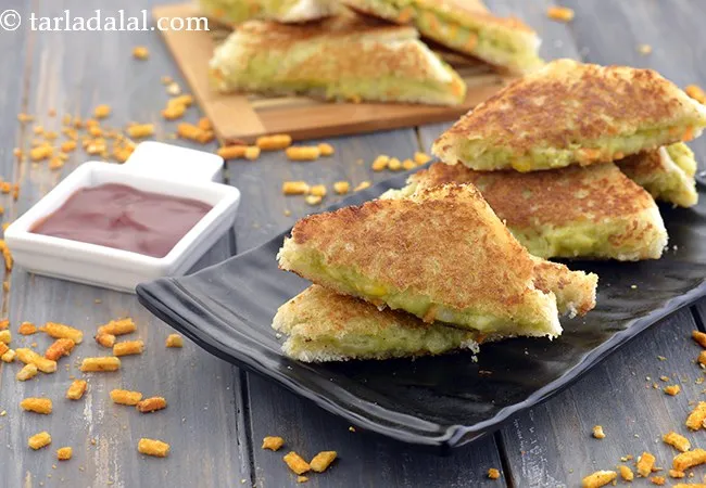 Potato and Corn Sandwich On A Tawa