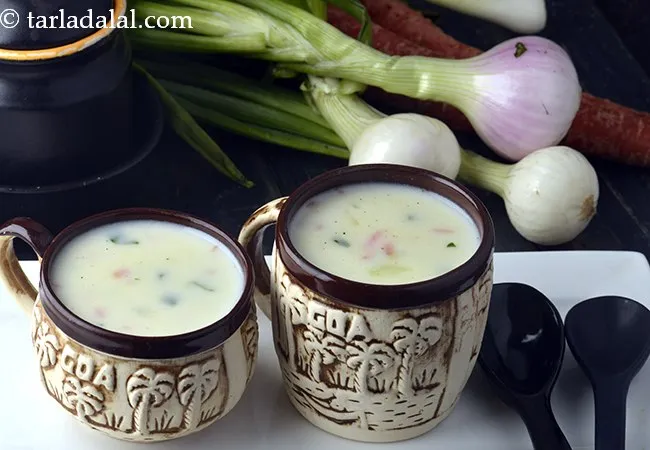 Quick Vegetable Soup, Creamy Spring Onion, Carrot and Spinach Soup