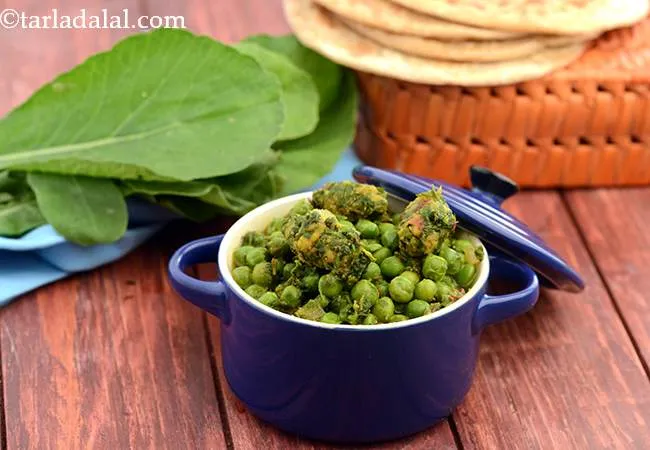 रॅडिश मूठीया एण्ड ग्रीन पीस् सब्ज़ी