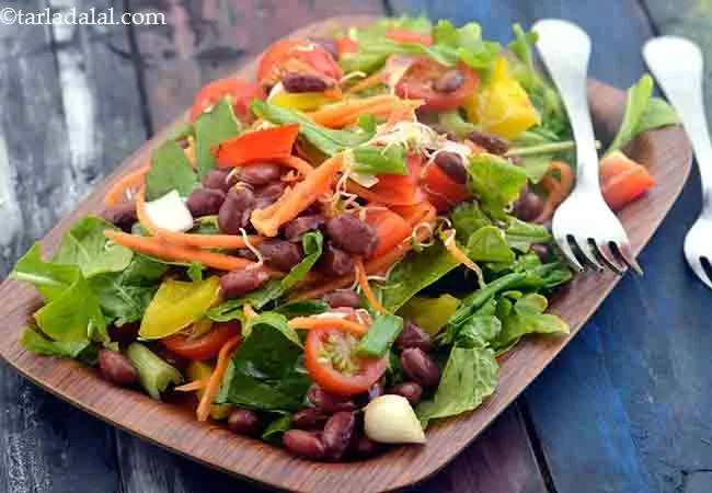 Masoor, Beets, Zucchini , Peppers Lunch Salad, Healthy Veg One Dish Meal