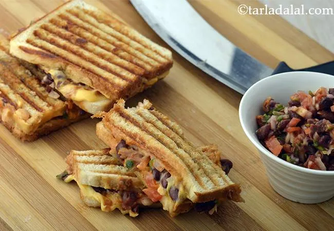 Rajma and Cheese Grilled Sandwich