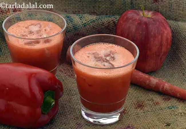 Red Capsicum Carrot and Apple Juice