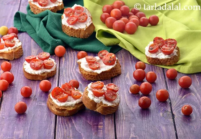 Ricotta and Cherry Tomato Crostini