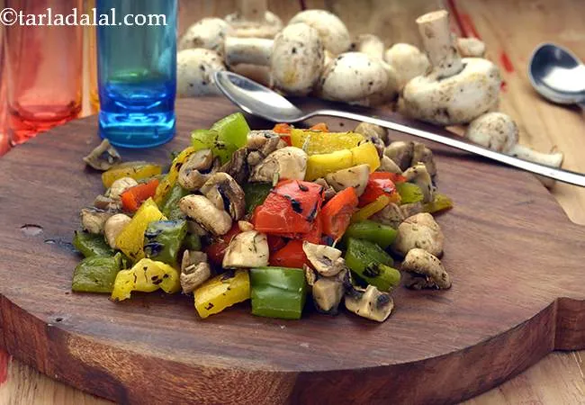 Mushroom, Capsicum and Paneer Stir-fry