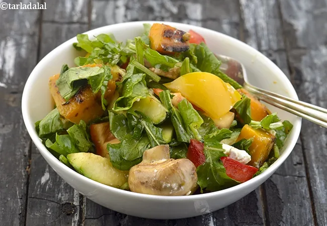 Rocket Leaves, Zucchini Red Pumpkin Healthy Lunch Salad