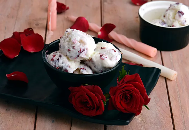  Rose and Tender Coconut Ice Cream