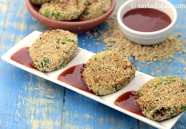 Sesame Soya Tikki
