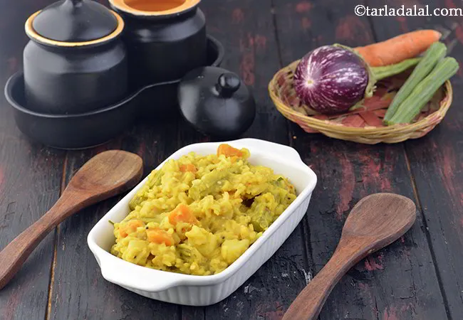  South Indian Mixed Vegetable Khichdi, Low Salt Recipe