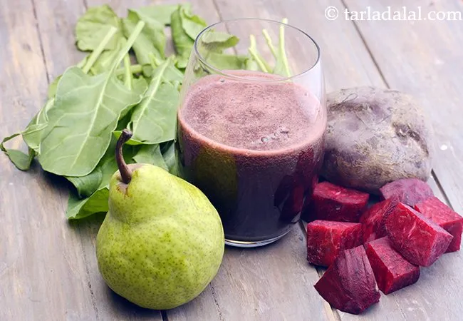Spinach Beetroot and Pear Juice
