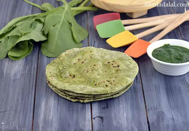 Spinach Roti, Whole Wheat Palak Roti