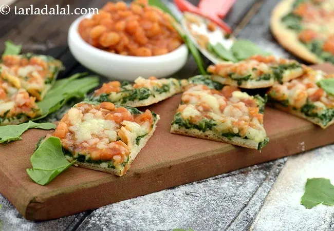 Spinach and Bean Pizza
