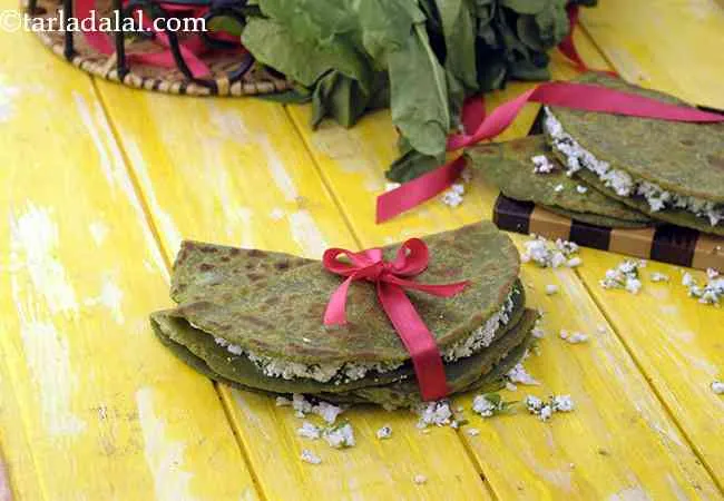 Spinach and Paneer Paratha