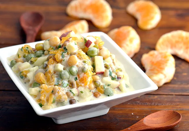  Sprouted Fruit and Bean Salad with Curd Dressing