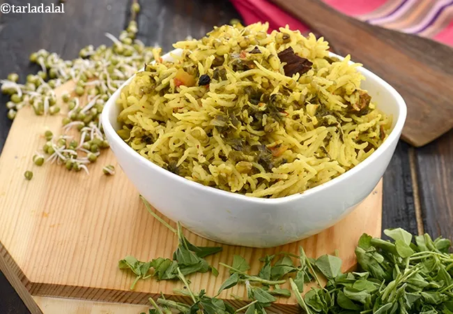Sprouted Moong Methi Pulao
