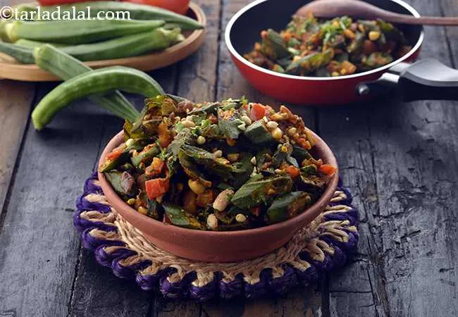 Stir Fried Bhindi with Peanuts