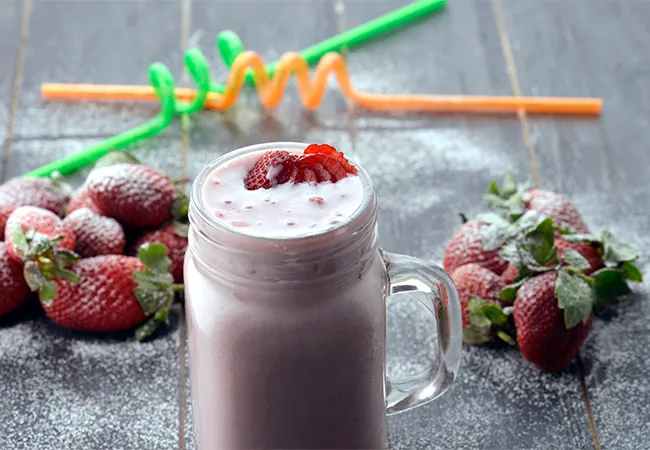 Strawberry Milkshake, Fresh Strawberry Milkshake