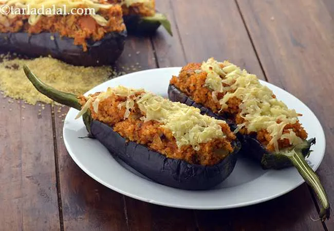 Stuffed Bulgur and Brinjal Bake