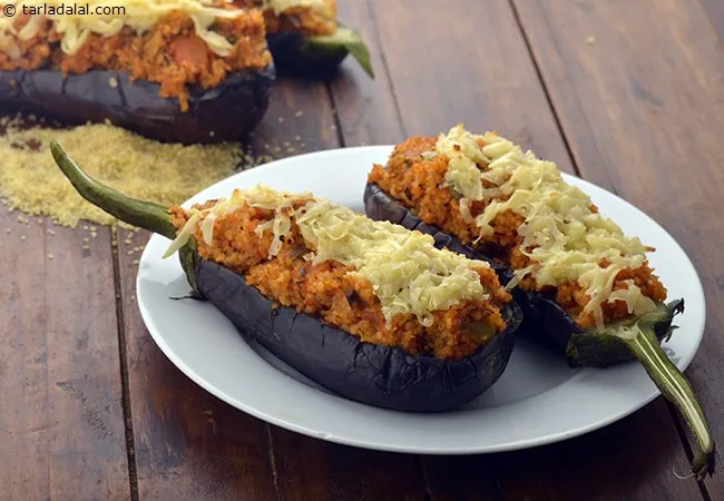 Stuffed Bulgur and Brinjal Bake