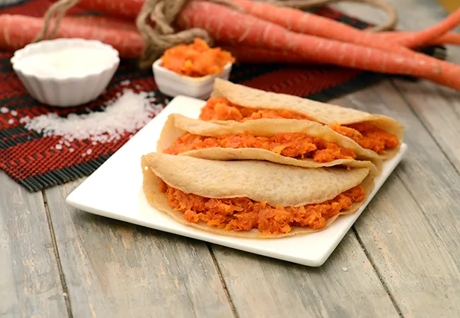 Carrot Pancake Sizzler, Carrot Halwa Pancake Sizzler Recipe
