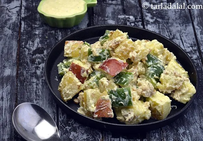 Sweet Potato Salad with Mustard and Curd Dressing