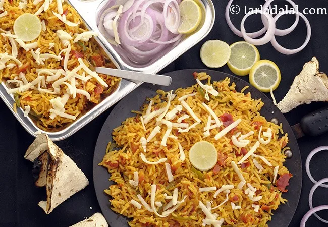 Tawa Rice, Quick Tawa Pulao, Veg Tawa Rice