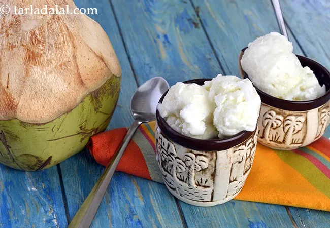 Tender Coconut Ice Cream , Eggless Coconut Ice Cream