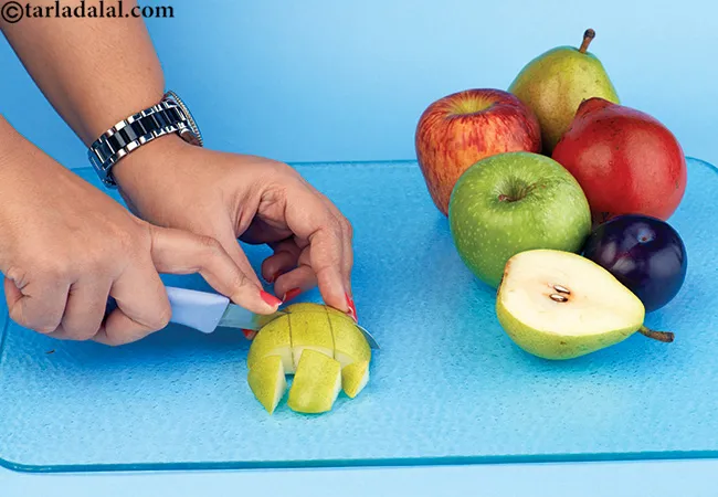 Thoroughly clean and prepare the fruits
