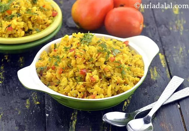 Tomato Poha, Indian Breakfast Recipe