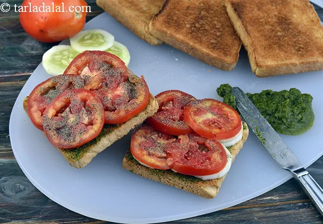 Tomato and Cucumber Open Sandwich