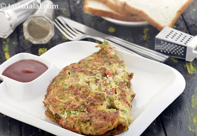 Veg Cheese Omelette, Breakfast Recipe