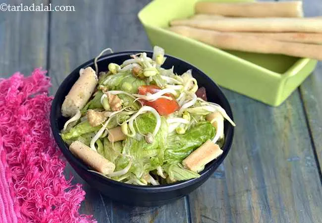  Veg Salad with Spring Onion Honey Lemon Dressing