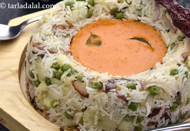 Vegetables Pulao with Coconut Curry