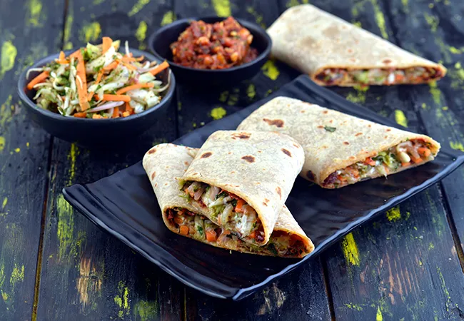 Whole Wheat Salad Wrap, Healthy Wrap