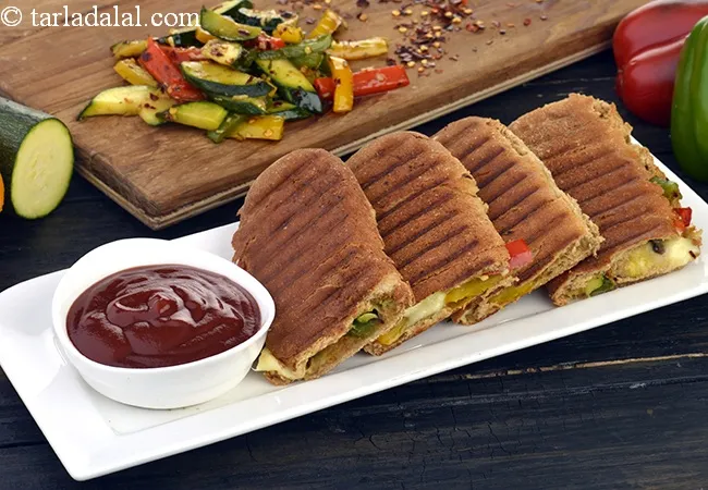 Zucchini and Bell Pepper Sandwich