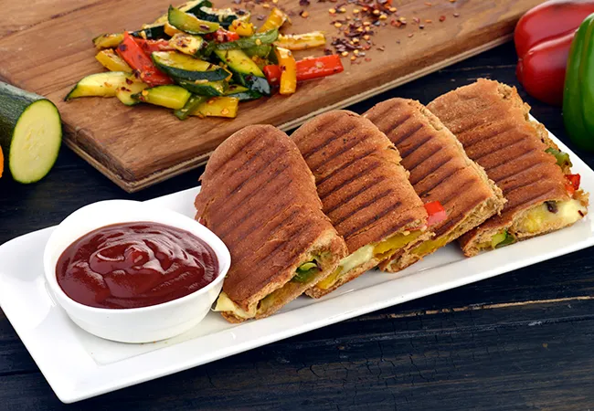 Zucchini and Bell Pepper Sandwich