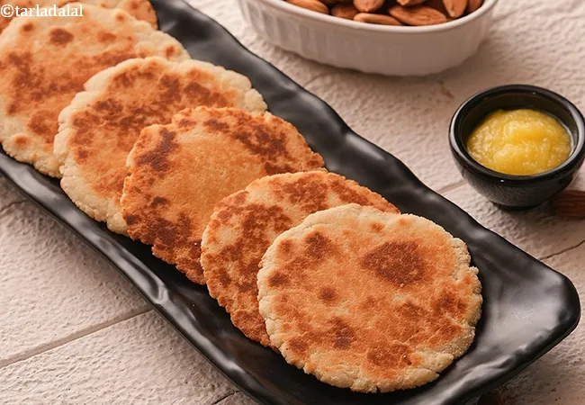 almond bhakri recipe | gluten free almond bhakri | almond flatbread | protein rich bhakri
